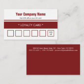 ホワイトレッドシンプル縁ど6パンチ ロイヤリティカード (正面/裏面)