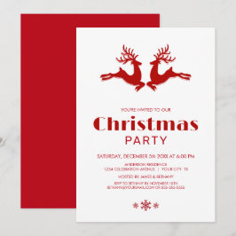 ホワイトレッドディアクリスマスパーティ 招待状