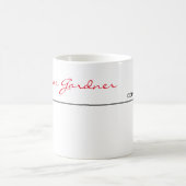 ホワイトレッドトレンディー手書き入力プレーンクリエイティブ モダン コーヒーマグカップ (中央)