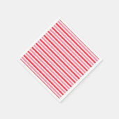 ホワイトレッドピンクの夏のストライプ スタンダードカクテルナプキン (角)