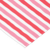 ホワイトレッドピンクの夏のストライプ テーブルクロス (アングル)