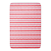 ホワイトレッドピンクの夏のストライプ バスマット (正面縦)