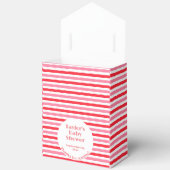 ホワイトレッドピンクストライプ色の赤ちゃんシャワー フェイバーボックス (見開き)