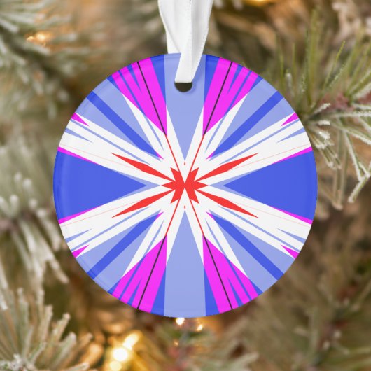 ホワイトレッドピンクブルークリスマススターバストスター オーナメント (ツリー)