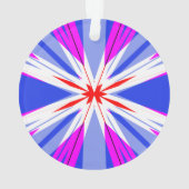 ホワイトレッドピンクブルークリスマススターバストスター オーナメント (裏面)