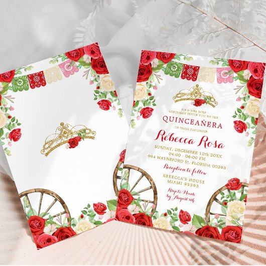 ホワイトレッドフラワーズフィカラフルエスタキンセアニラ 招待状