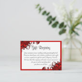 ホワイトレッドフローラミニ結婚のギフトレジストリ エンクロージャーカード (スタンド正面)