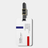 ホワイトレッドブルー魅力的なミニマリスト ラゲッジタグ (正面縦)