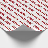 ホワイトレッドホーホーホパターンクリスマスホリデー ラッピングペーパー (角)