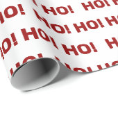 ホワイトレッドホーホーホパターンクリスマスホリデー ラッピングペーパー (ロールコーナー)