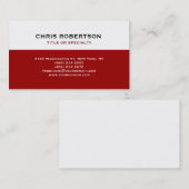 ホワイトレッドモダンシンプルビジネスカード 名刺 (正面/裏面)