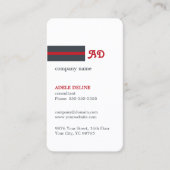 ホワイトレッドユニークブルーモノグラムコンサルタント 名刺 (正面)