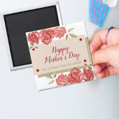 ホワイトレッドユニークロモダンーズハッピーマザーズ マグネット