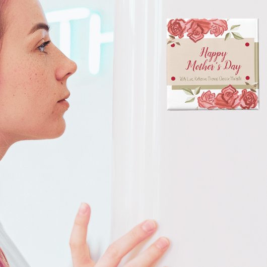 ホワイトレッドユニークロモダンーズハッピーマザーズ マグネット