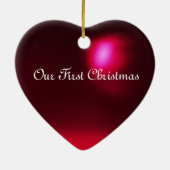 ホワイトレッドリボンダマスク宝石ストーンモノグラム セラミックオーナメント (裏面)