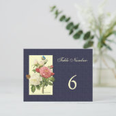 ホワイトレッドローゼテーブル番号葉書 ポストカード (スタンド正面)