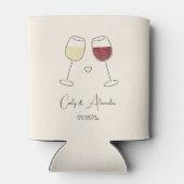 ホワイトレッドワイングラス応援結婚ズ婚約 缶クーラー (裏面)