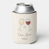 ホワイトレッドワイングラス応援結婚ズ婚約 缶クーラー (缶裏面)