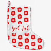 ホワイトレッド神ジュルメリークリスマスパターン スモールクリスマスストッキング (正面)