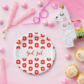 ホワイトレッド神ジュルメリークリスマスパターン ペーパープレート (パーティー)