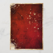 ホワイトレッド金ゴールド植物フローラ結婚ズ 招待状 (裏面)