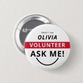 ホワイトレッド頼ミーボランティアバッジイベント名タグ 缶バッジ (正面&裏面)