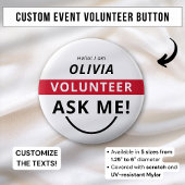 ホワイトレッド頼ミーボランティアバッジイベント名タグ 缶バッジ