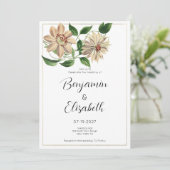 ホワイトレッド・グリーンフローラ結婚植物薬 招待状 (スタンド正面)