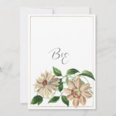 ホワイトレッド・グリーンフローラ結婚植物薬 招待状 (裏面)