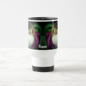 ホワイトレディースリッパパーソナライズされた花 トラベルマグ (中央)