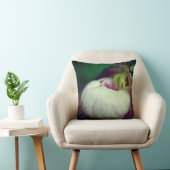 ホワイトレディースリッパーオーキッドフラワークローズアップ クッション (椅子)