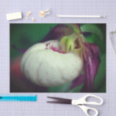 ホワイトレディースリッパーオーキッドフラワーデコップページ 薄葉紙 (クラフト)