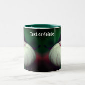 ホワイトレディースリッパーオーキッドフラワーパーソナライズされた ツートーンマグカップ (中央)