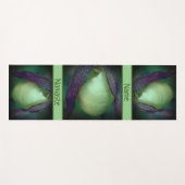 ホワイトレディースリッパーオーキッドフラワーパーソナライズされた ヨガマット (正面(横))