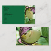 ホワイトレディースリッパーオーキッドフラワービジネスカード 名刺 (正面/裏面)