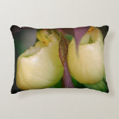 ホワイトレディースリッパーオーキッドフラワーペア アクセントクッション (正面)