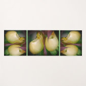 ホワイトレディースリッパーオーキッドフラワーペア ヨガマット (正面(横))