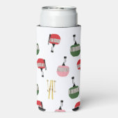 ホワイトレトロスキーリフトゴンドラウィンタースキー スリム缶クーラー (Seltzer裏面)