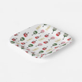 ホワイトレトロスキーリフトゴンドラウィンタースキー ペーパープレート (傾斜あり)