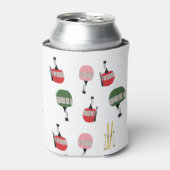 ホワイトレトロスキーリフトゴンドラウィンタースキー 缶クーラー (缶正面)