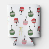 ホワイトレトロスキーリフトゴンドラウィンタースキー 缶クーラー (裏面)