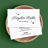 ホワイトレトロスクリプト美しいサロンビジネス 名刺