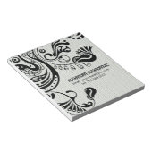 ホワイトレトロ抽象芸術フェニックスバードモノグラム ノートパッド (アングル)