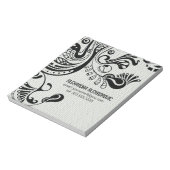 ホワイトレトロ抽象芸術フェニックスバードモノグラム ノートパッド (回転)