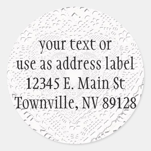 ホワイトレフェイクース生地の背景 ラウンドシール (正面)