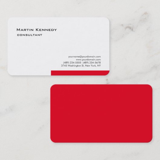 ホワイトレモダンッドシンプルミニマリスト 名刺 (正面/裏面)