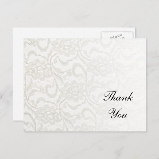 ホワイトレースありがとうご注意 ポストカード (正面/裏面)