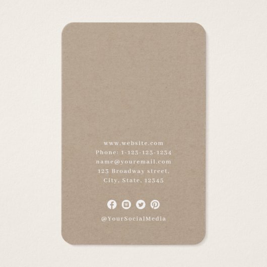 ホワイトレースとクラフトカスタムロゴのイヤリングディスプレイ (裏面)