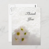ホワイトレースとデイジー結婚ズの感謝状 ポストカード (正面/裏面)