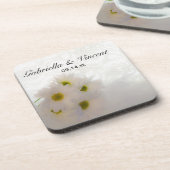 ホワイトレースとデイジー結婚ズ コースター (左側)